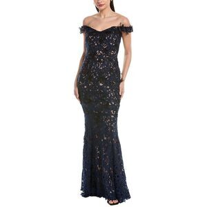 Marchesa Notte Womens  Gown, Black